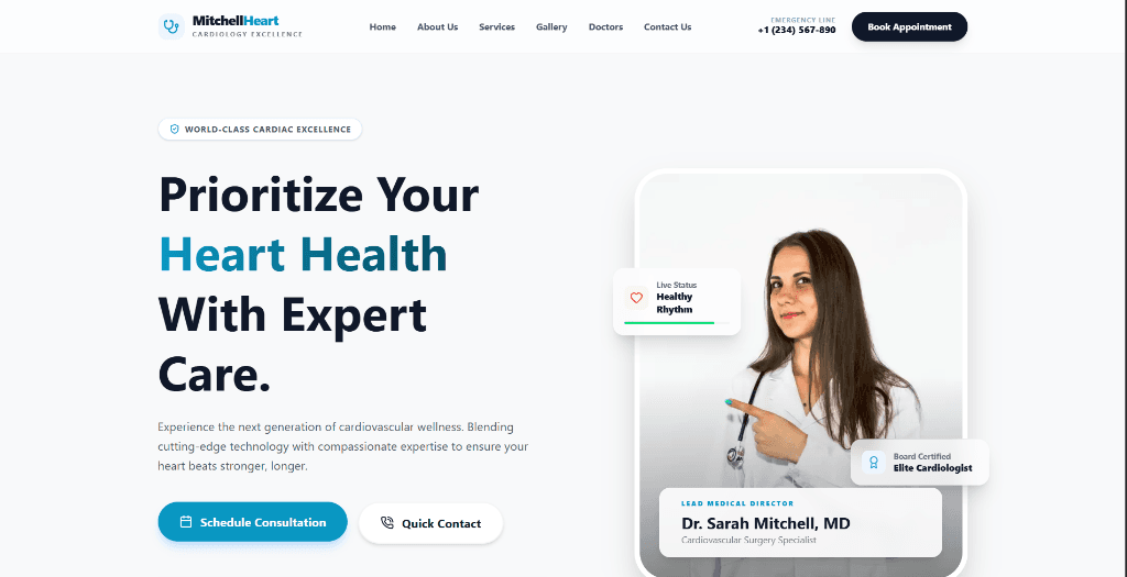 Healthcare app interface used by clinics